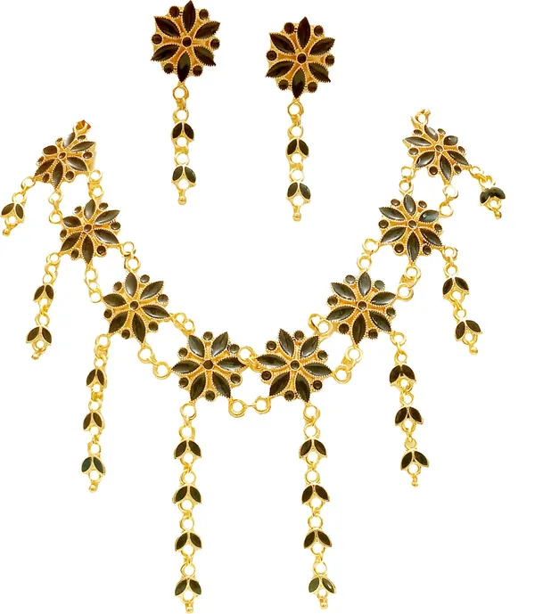 Assamese_Traditional_Gold_Plated_Black_Jewellery_Set_For_Women